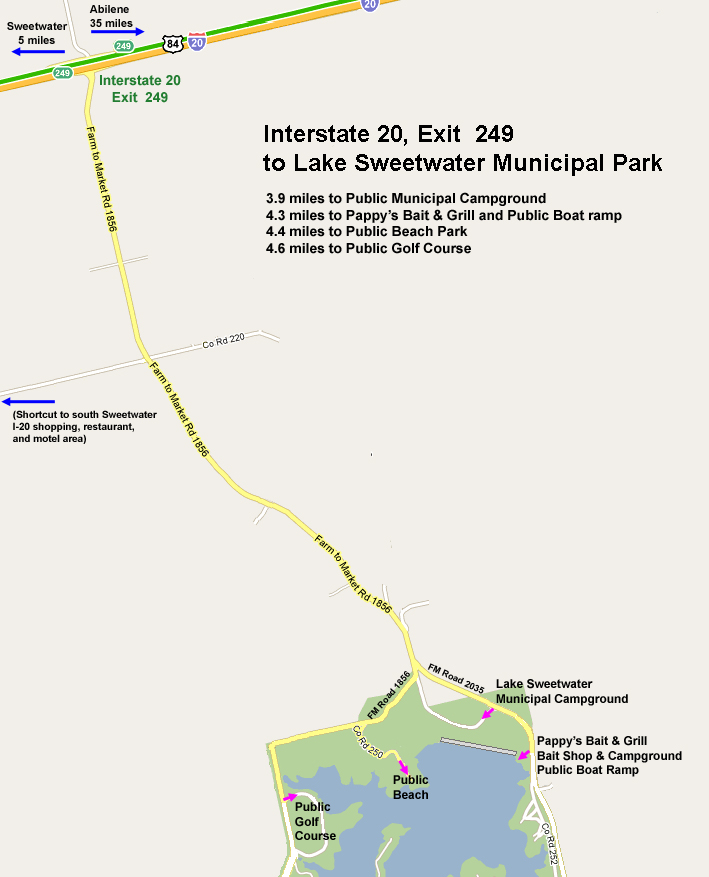 Lake Sweetwater Texas Maps